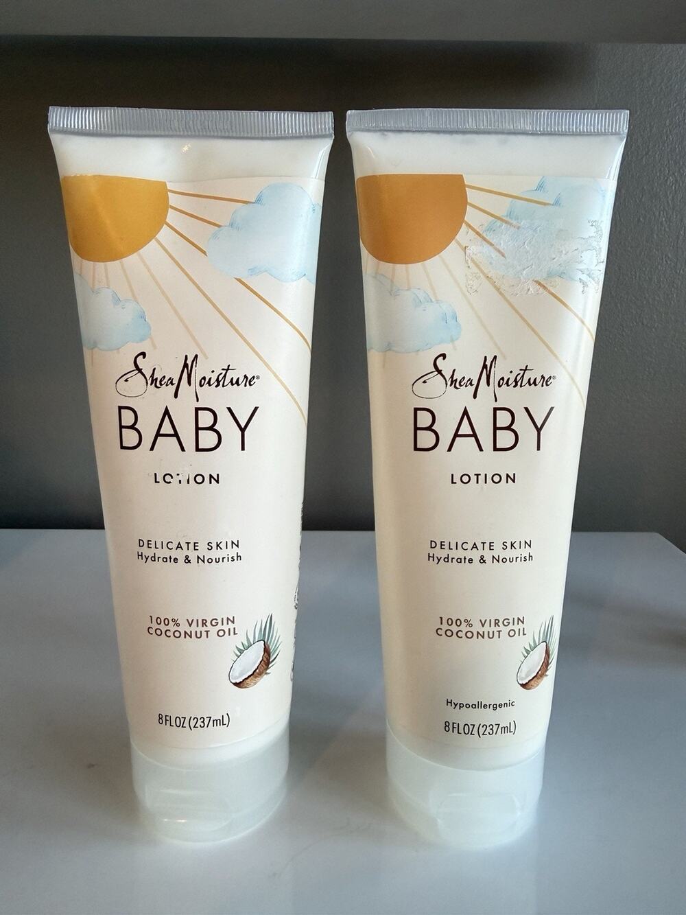 2 Shea Moisture BABY lotion Delicate Skin Coconut Oil Hydrate & Nourish 8 fl oz